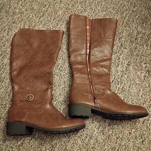 St. John's Bay Tan Quilted Over the Knee Boots